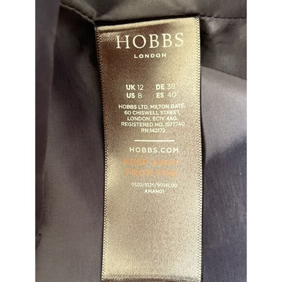 Hobbs London Moira Shift Dress Midnight Navy Blue Cream 8 - Picture 7 of 7